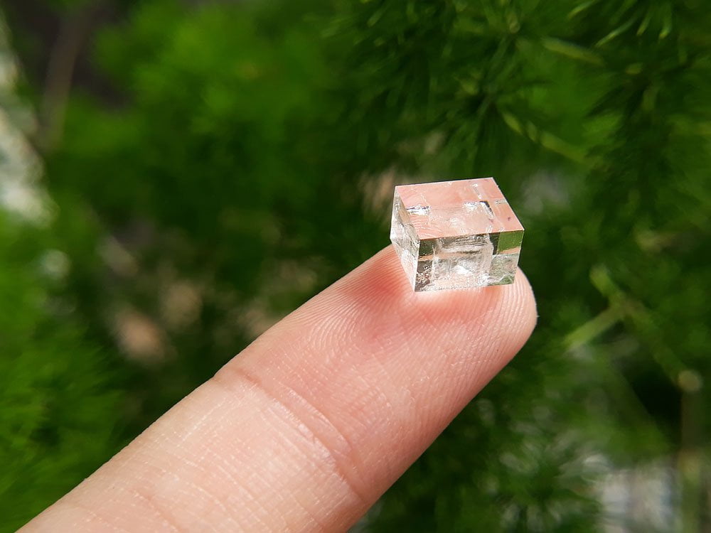 a clear salt cube