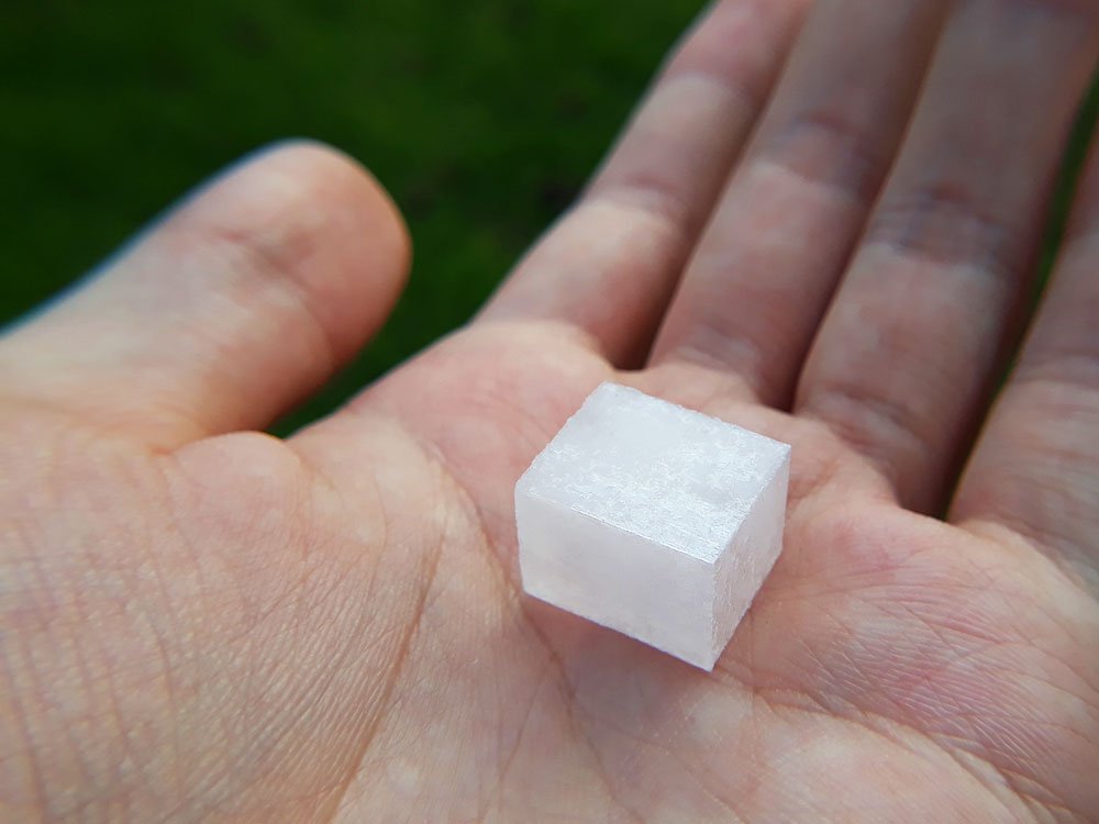 a large homegrown salt cube
