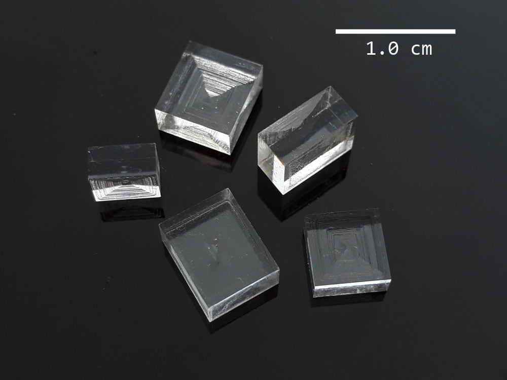 transparent sodium chloride crystals