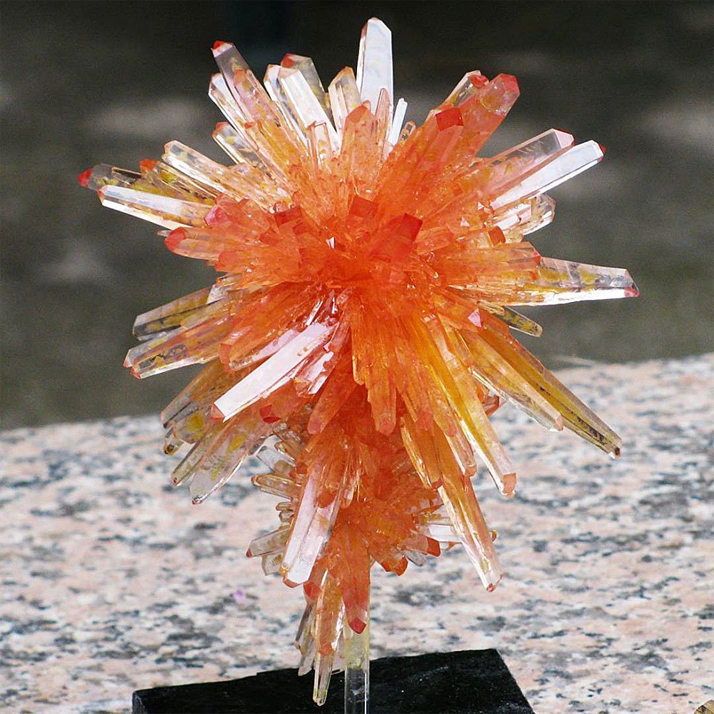 orange monoammonium phosphate crystals