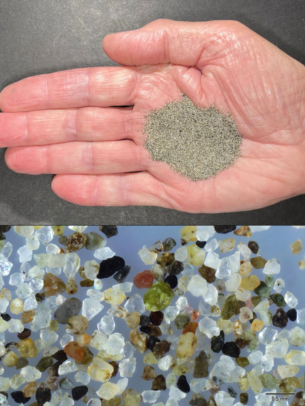 A closeup of sand from LaPush beach